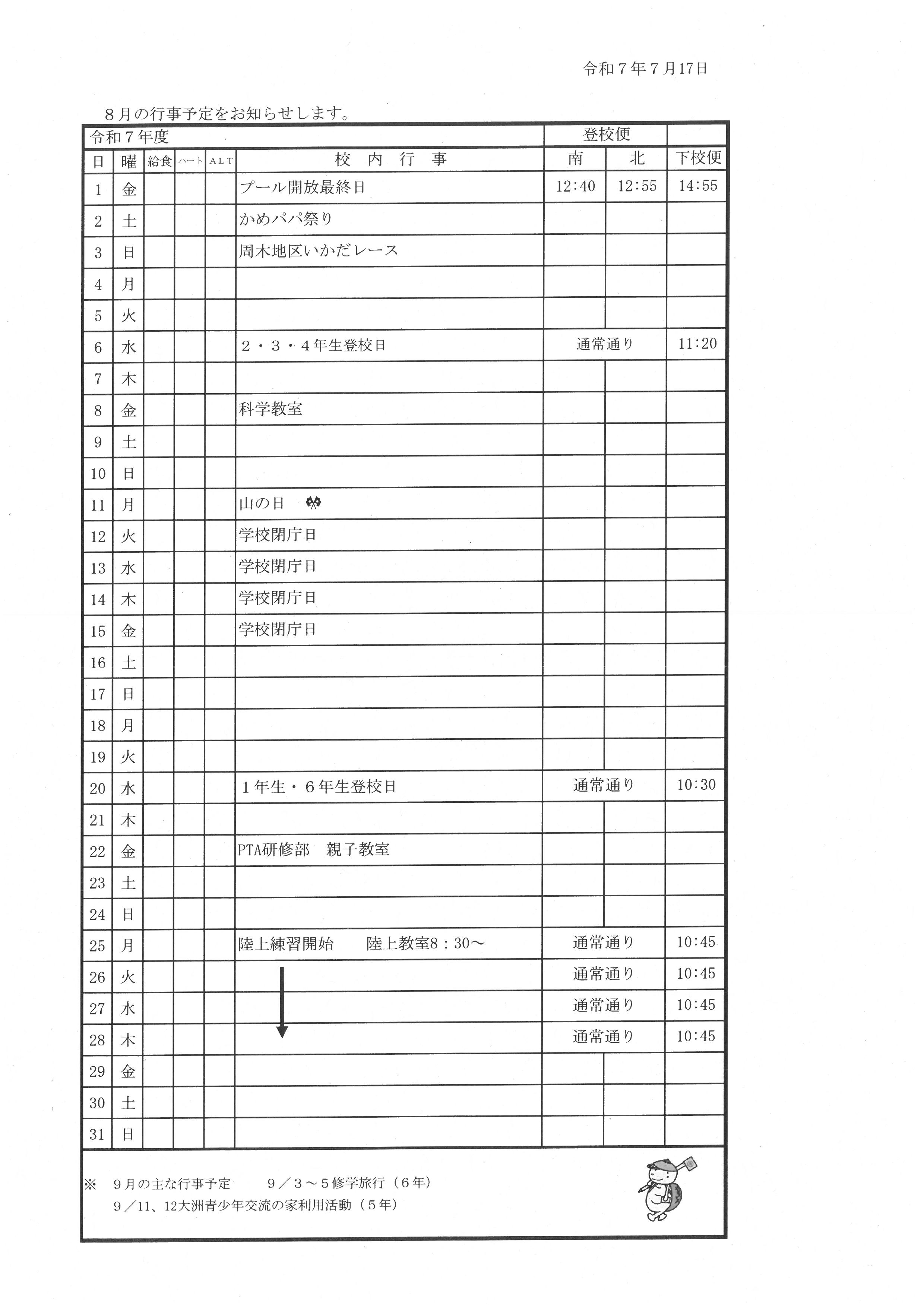 ８月